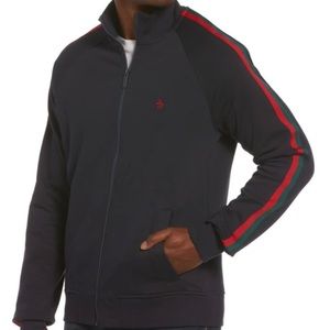 Original Penguin Stripe Sleeves Fleece Track Jacket